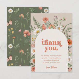 Wildflower Baby Shower Thank You Card