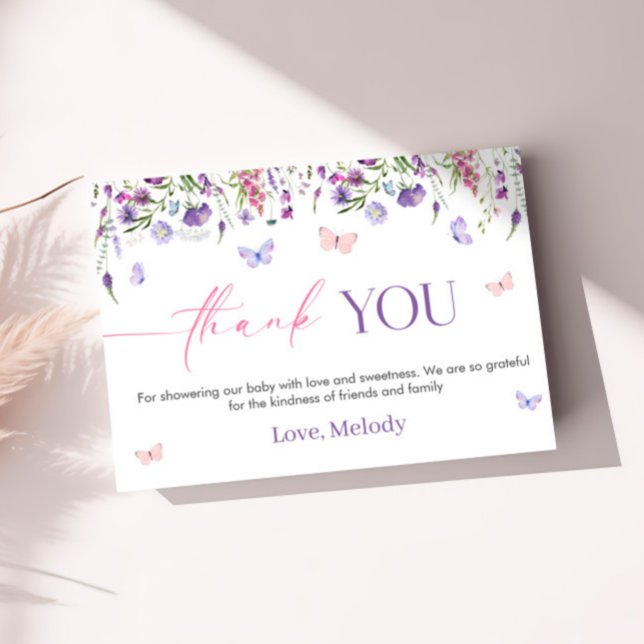 Wildflower Baby Shower Thank You Card (Wildflower Baby Shower Thank You Card)