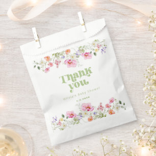 Wildflower baby shower thank you favour bag