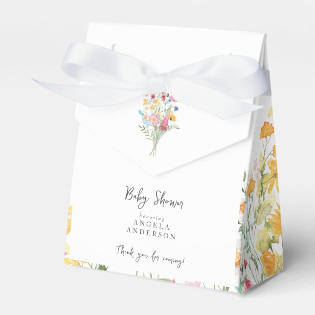 Wildflower Baby Shower Thank You Favour Box (Front Side)