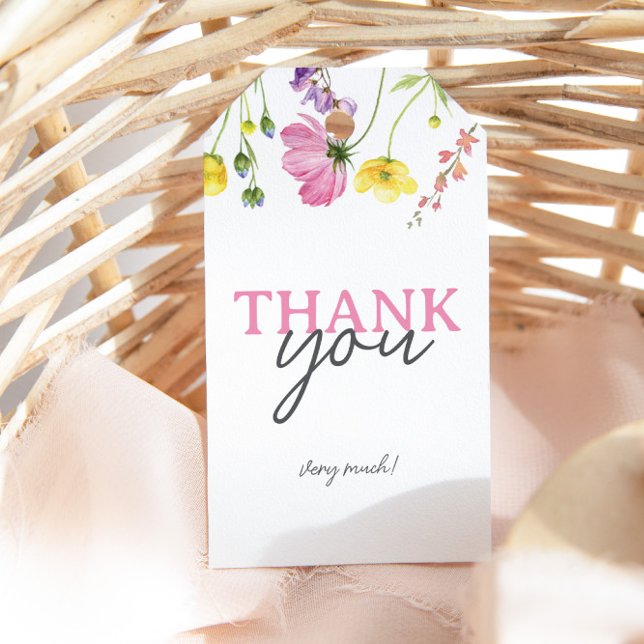 Wildflower Baby Shower Thank You Favour Gift Tag (Creator Uploaded)