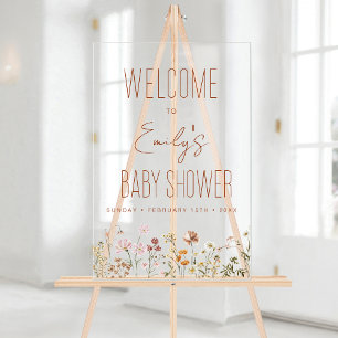 Wildflower Baby Shower Welcome Sign In Bloom