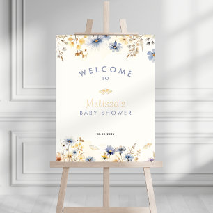 Wildflower Baby Shower Welcome Sign - Spring Theme