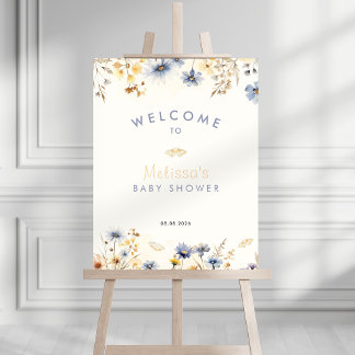 Wildflower Baby Shower Welcome Sign - Spring Theme