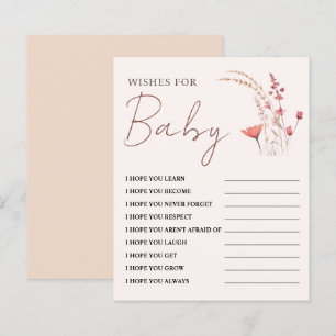 Wildflower Baby Shower Wishes for Baby Game