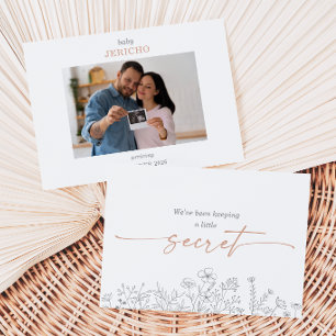 Wildflower Baby Ultrasound Photo Announcement Card