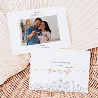 Wildflower Baby Ultrasound Photo Announcement Card