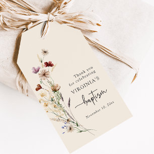 Wildflower Baptism Gift Tags