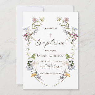 Wildflower Baptism Invitation