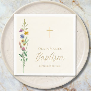 Wildflower Baptism Napkin