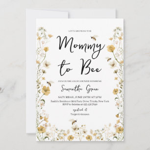Wildflower Bee Baby Shower Invitation