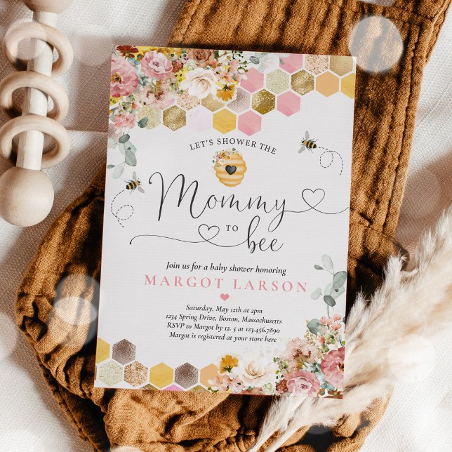 Wildflower Bee Baby Shower Mommy To Bee Shower Invitation (Creator Uploaded)