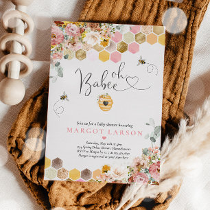 Wildflower Bee Baby Shower Oh Babee Baby Shower Invitation