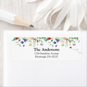 Wildflower Bee Return Address Label