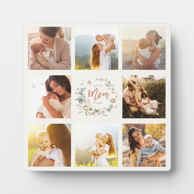Wildflower Best Mom Ever Photo Collage Plaque (Front)