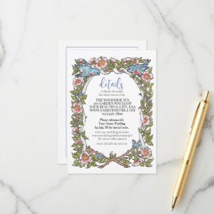 Wildflower Bird Border Pastel White Details Pretty Enclosure Card