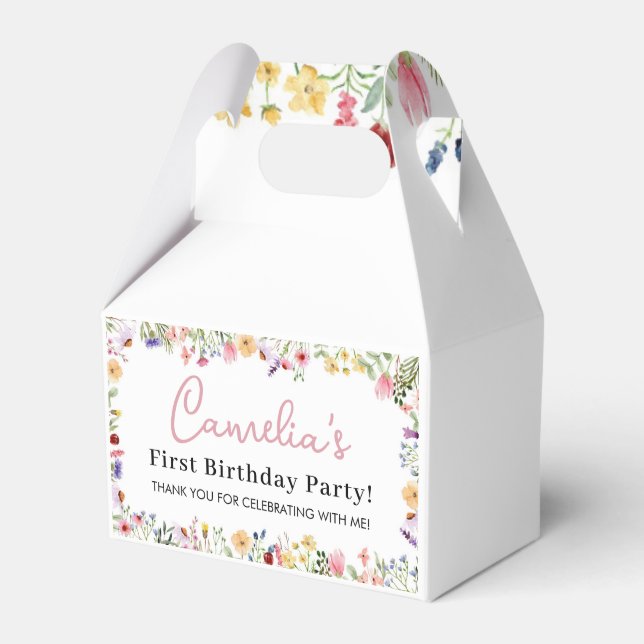Wildflower Birthday Favour Box (Front Side)