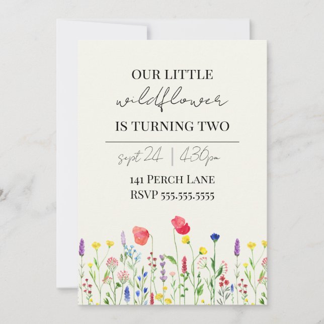 Wildflower Birthday Invitation (Front)
