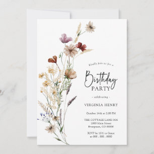 Wildflower Birthday Invitation