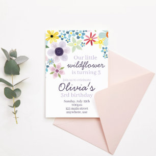 Wildflower Birthday Party Invite