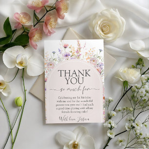 Wildflower Birthday Thank You Card