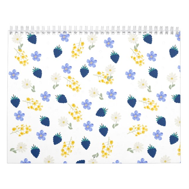 Wildflower & Blackberry Floral Pattern Calendar (Cover)