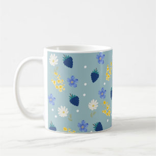 Wildflower & Blackberry Floral Pattern Coffee Mug