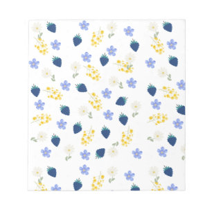 Wildflower & Blackberry Floral Pattern Notepad