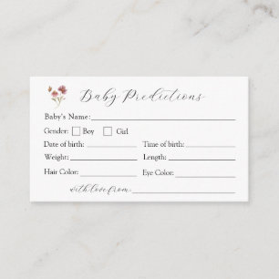 Wildflower Bloom Baby Predictions Card