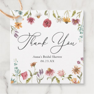 Wildflower Bloom Bridal Shower Favour Tags