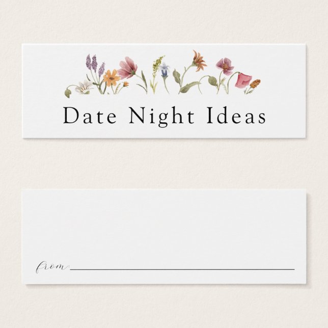Wildflower Bloom Date Night Idea Card (Front & Back)