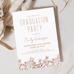 Wildflower Bloom Graduation Party Boho Invitation