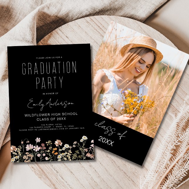 Wildflower Bloom Graduation Party Boho Invitation (Creator Uploaded)