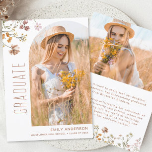 Wildflower Bloom Graduation Photo Announcement