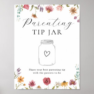 Wildflower Bloom Parenting Tip Jar Poster