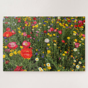 Wildflower bloom - poppies, daisies, cornflowers jigsaw puzzle
