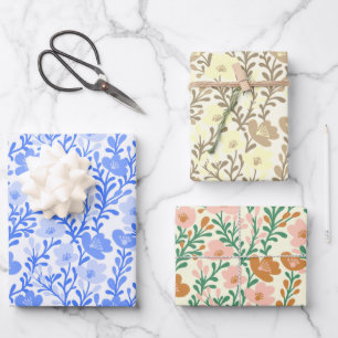 Wildflower Blooms Simple Colourful Variety Pack Wrapping Paper Sheet