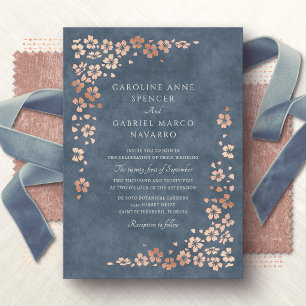 Wildflower Blossom Petals Garden Wedding Foil Invi