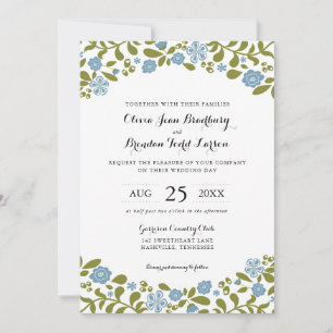 Wildflower Blossoms Wedding Invitation