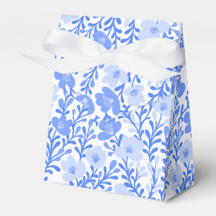 Wildflower Blue Blooms Floral  Baby Shower Custom  Favor Box