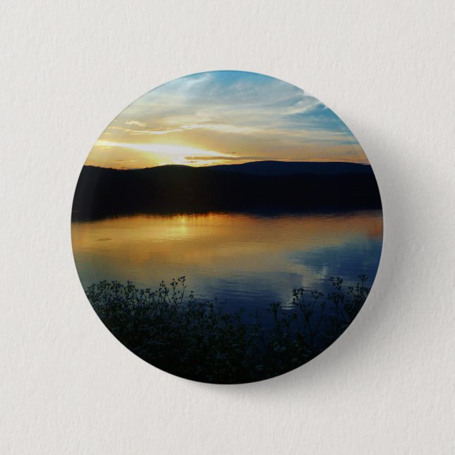 Wildflower, Blue sunset 2 Inch Round Button (Front)