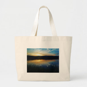 Wildflower, Blue sunset Large Tote Bag