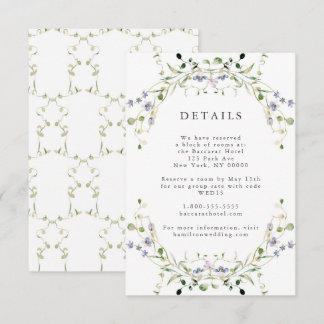 Wildflower Blue Watercolor Elegant Details Enclosure Card