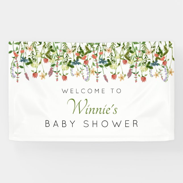 Wildflower Boho Baby Shower Banner (Horizontal)