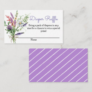 Wildflower Boho Baby Shower Diaper Raffle Ticket Enclosure Card