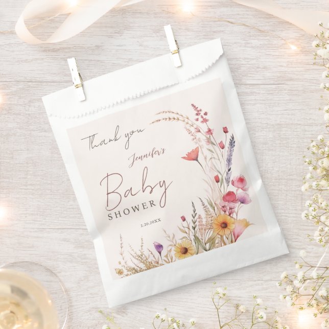 Wildflower Boho Baby Shower  Favour Bag (Clipped)