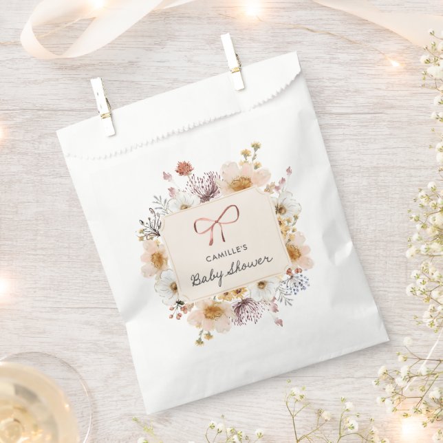 Wildflower Boho Baby Shower Favour Bag (Clipped)