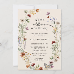 Wildflower Boho Baby Shower Invitation