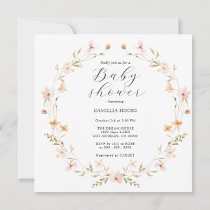 Wildflower Boho Baby Shower Invitation