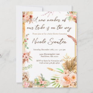 Wildflower Boho Baby Shower  Invitation